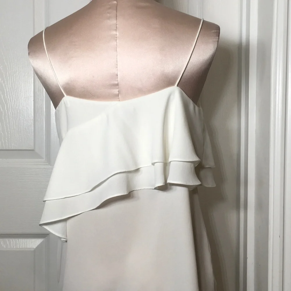 J. Crew White Ruffled Layered Cami Top Sz 4
